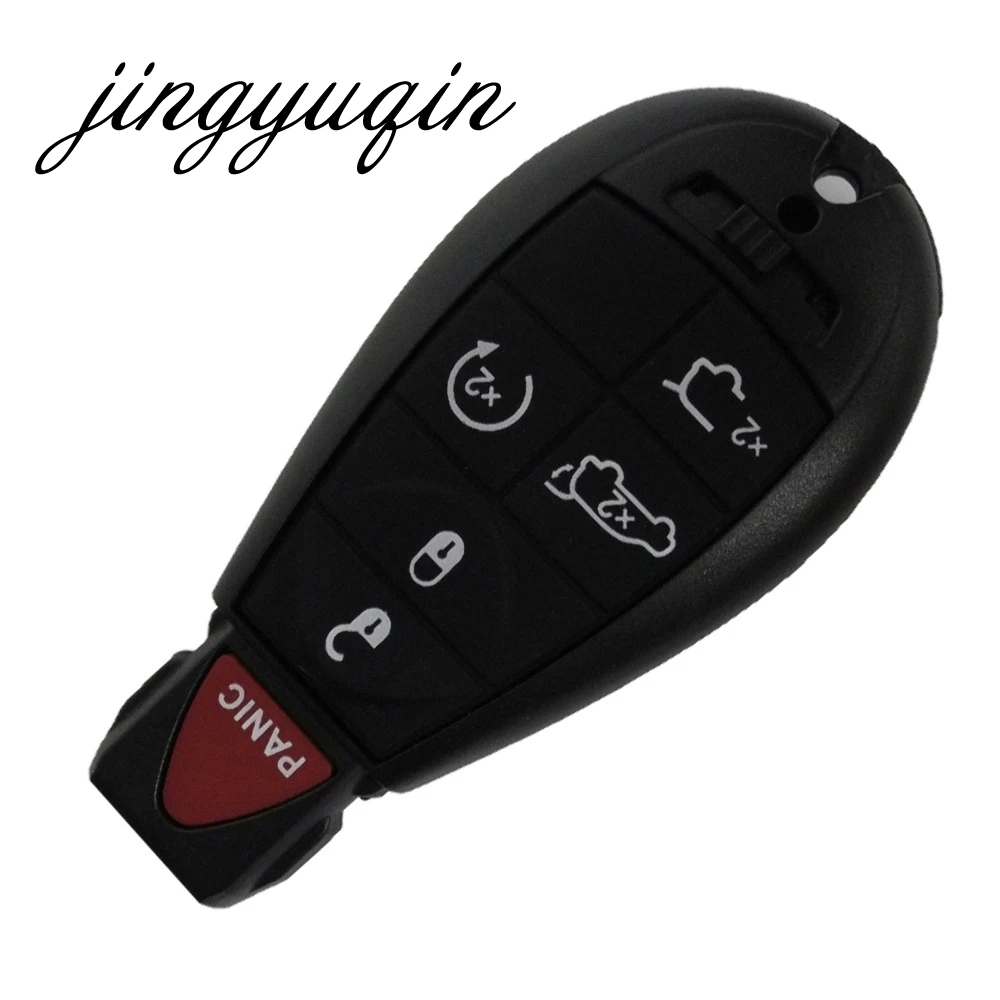 

jingyuqin 6BTN Remote Smart Key Shell For Chrysler Jeep Dodge Grand Caravan Durango Charger Journey Key Case Fob Cover