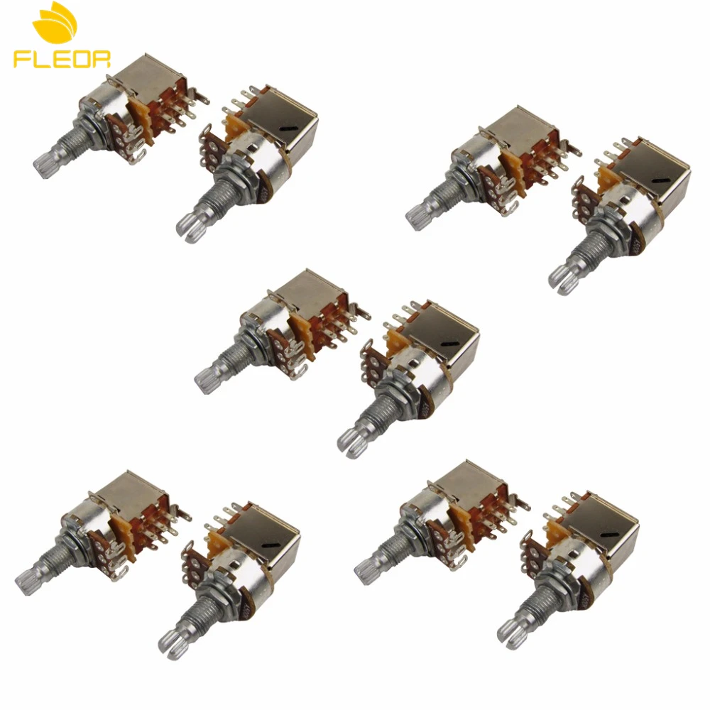 FLEOR 10pcs A500K/B500K/A250K/B250K Push Pull Pots ELectric Bass Guitar Volume Pots Audio Volume Switch Potentiometers-in Guitar Parts & Accessories from ...