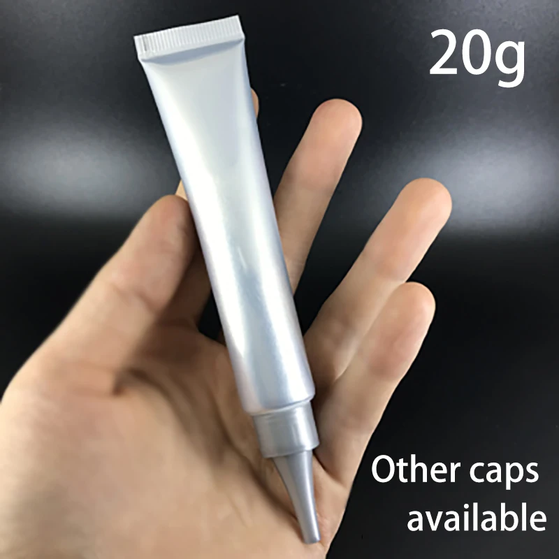 

20ml Aluminum Plastic Eye Cream Squeeze Bottle Silver 20g Cosmetics Make up Lip Balm Soft Tube 100pcs/lot Free Shipping