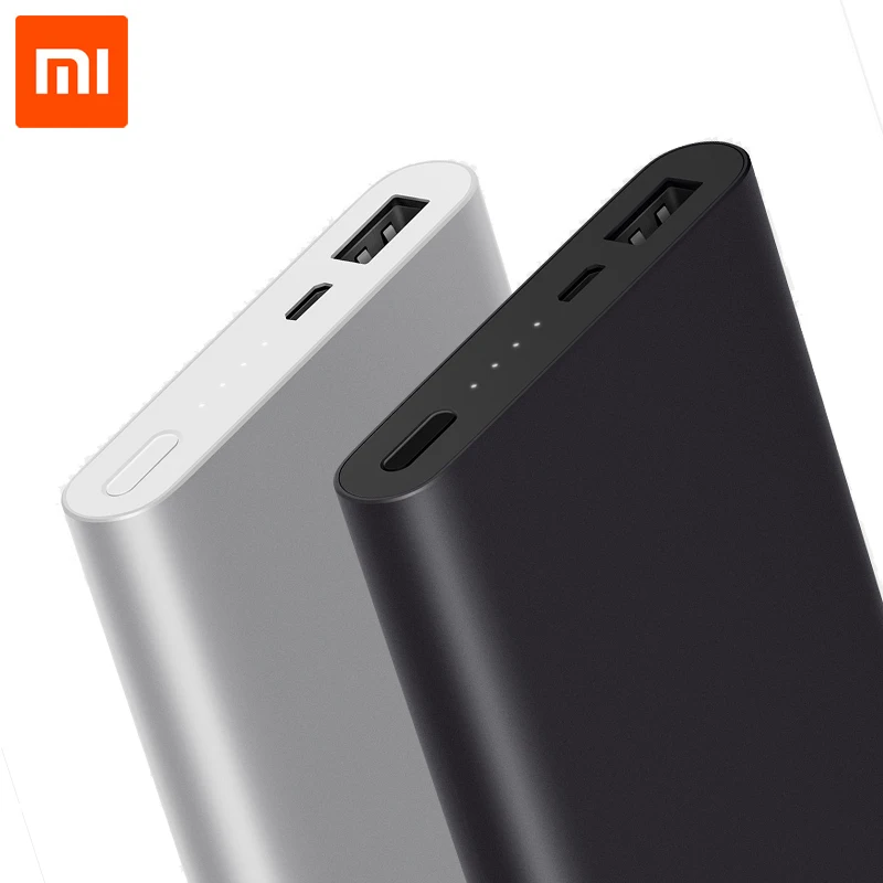 Xiaomi power Bank 2 10000 мАч Внешняя батарея с поддержкой 18 Вт Быстрая зарядка ультра тонкий для мобильных телефонов Быстрая зарядка один USB