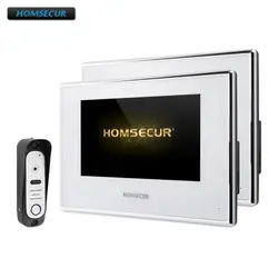 HOMSECUR 4 провода видео домофонов Интерком охранника с ИК Ночное видение BC051HD-S + BM718HD-W