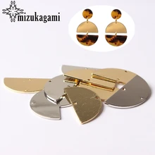 Goldene Überzogene Kupfer Metall Fan-förmigen Anschlüsse 15*29MM Linker 10 teile/los DIY Mode Schmuck Halskette, zubehör