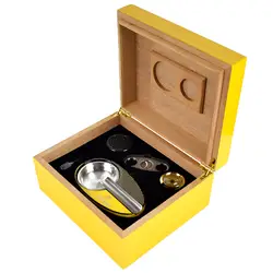 COHIBA пианино отделка кедровая коробка для сигар коробка, с пепельницей и резак набор