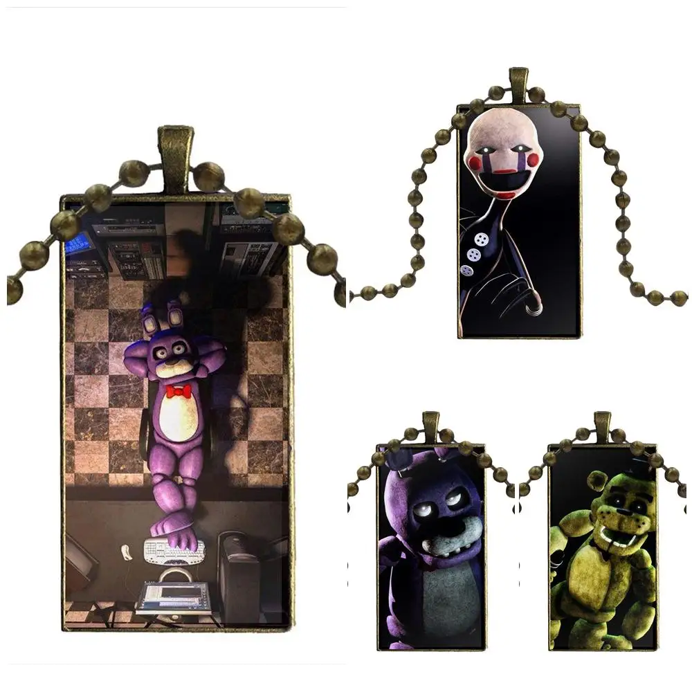 

Brand Bronze Color Jewelry Fashion Statement Necklace Glass Necklaces Pendants For Women Party Sfm Fnaf Animatronics Black