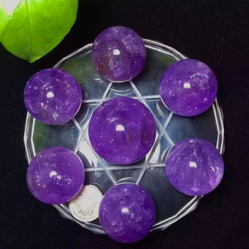 

Shipping Genuine Amethyst seven natural light decoration feng shui ball Home Furnishing crystal ball decoration Feng Shui