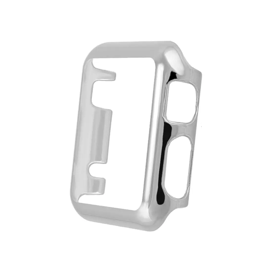 

Thin Metal Plated PC Hard Protective Case Cover silver For Apple Watch iWatch 42mm
