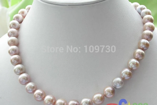 

Jewelr 003307 NAUTRAL 17" 12mm lavender ROUND FRESHWATER PEARL NECKLACE