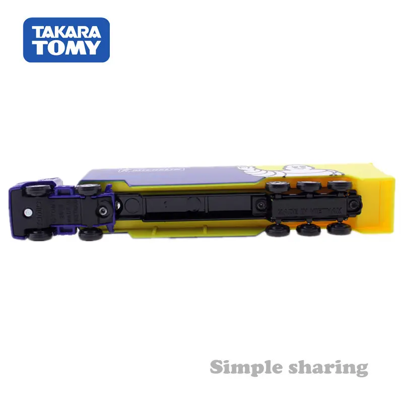 Takara tomy Tomica № 135 Michelin мотоспорта транспортер модель комплект литой миниатюрный грузовик пресс-форма для литья под давлением, миниатюрная Автомобильная игрушка