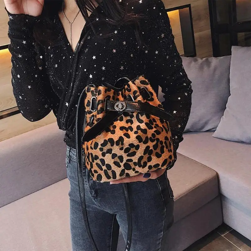 Сумка-мешок на шнурке, модная дизайнерская сумка, сумка через плечо с леопардовым принтом, женские сумки-мессенджеры, сумка через плечо для женщин и девушек Z50