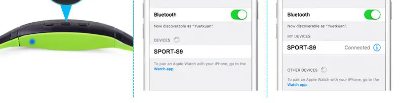 S9 Bluetooth наушники спортивные беспроводные наушники Поддержка TF/SD карты Bluetooth гарнитура с микрофоном для iPhone huawei Xiaomi