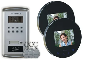 

ZHUDELE NEW STYLE 4.3"luxury color video door phone , CCD camera,nightvision&water proof , ID CARD unlock (1 in 2)