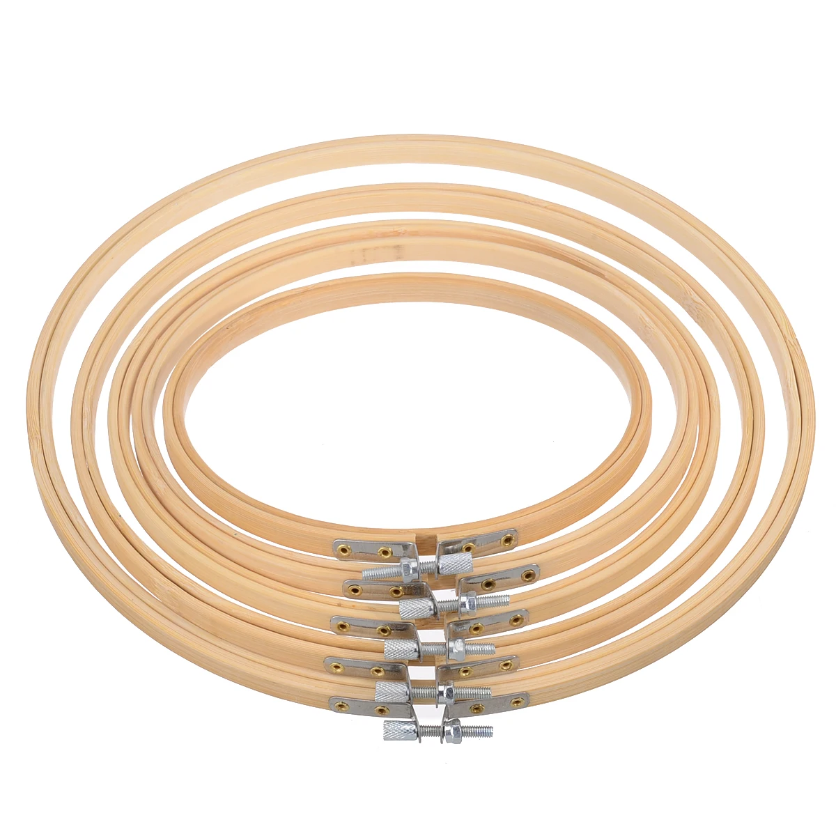 5pcs Durable Embroidery Hoop Set Bamboo Circle Cross Stitch Hoop Ring For DIY Sewing Tools Home Supplies 15/18/20/23/26cm