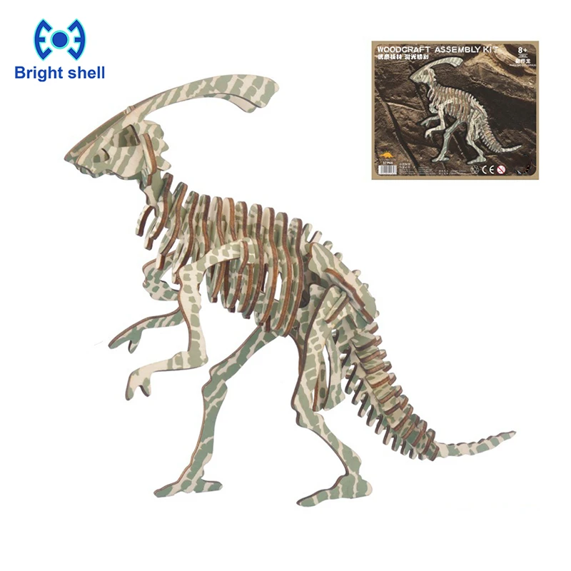 

Creative DIY Laser Cutting 3D dinosaur Wooden Puzzle Learning Educational Toy Game Assembly Toys for Children Jigsaw Kids Toys