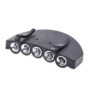 

5 LED Head Cap Hat Clip Light Lamp Flashlight Hands-Free For Bike Bicycle Hunting Fishing Camping Hiking Headlamp Headlight