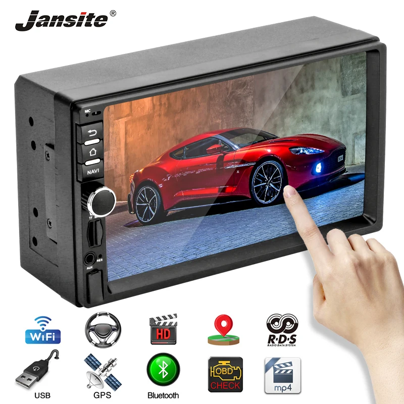 

Jansite 7" 2 Din Car Radio Android 8.1 Touch Screen Player GPS Navigation Bluetooth U Disk radio Car Stereo with Backup camera