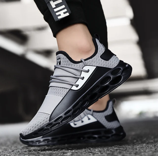 US $7.21 Ollymurs Running Shoes For Men Air Breathable Lightweight Sports Shoes Black Red Male Gym Sneakers 