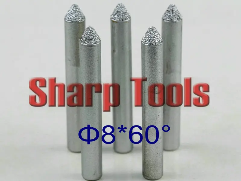 8 мм 60 градусов гравировка V bit CNC tools каменная фреза Концевая алмазные фрезы для