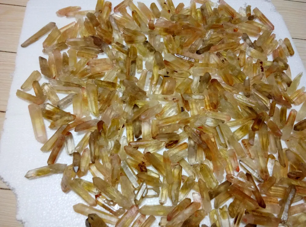 

2.2lb Natural Citrine Lemurian Seed Quartz Crystal Point China