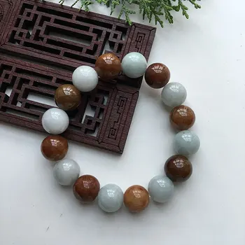 

Jade Pearl Chain Hand Straight Yellow Plus Light Bean Card 13 Men's Women's Natural Myanmar A Goods Bracelet eb2948#