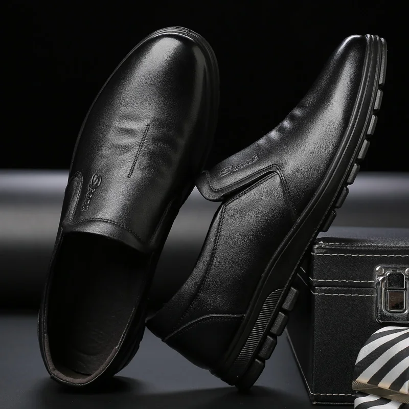 

DESAI Brand Men's Leather Shoes Head Layer Leather Business Man Dress Shoes Casual Shoes Flat Loafers Big Size 38-47