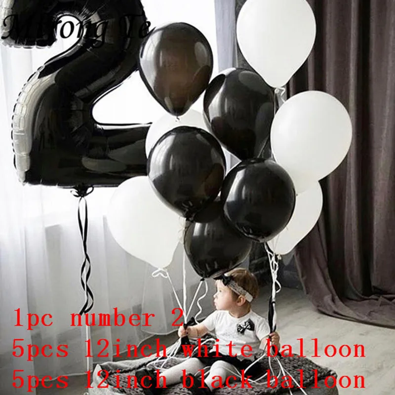 

2nd Happy Birthday confetti latex Balloons 40inch Number foil helium Balloon Baby Boy Girl two Party Decoration Globos Supplies