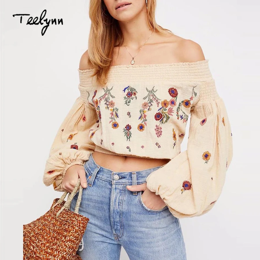 Boho Floral Embroidery Blouse - Image 2