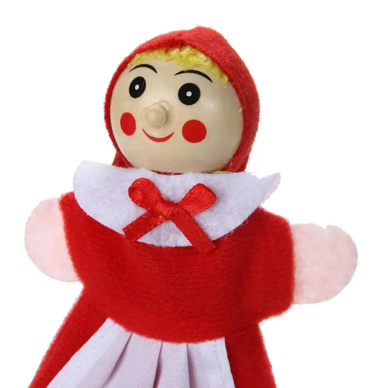 4 шт. плюша палец руки куклы кукла рукой капюшон Handpop деревянный во главе игрушки Сказка история Marioneta Titeres Marionetas