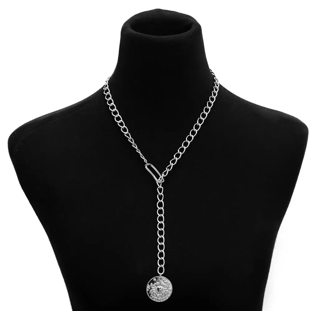 

Personality crab relief long wool chain