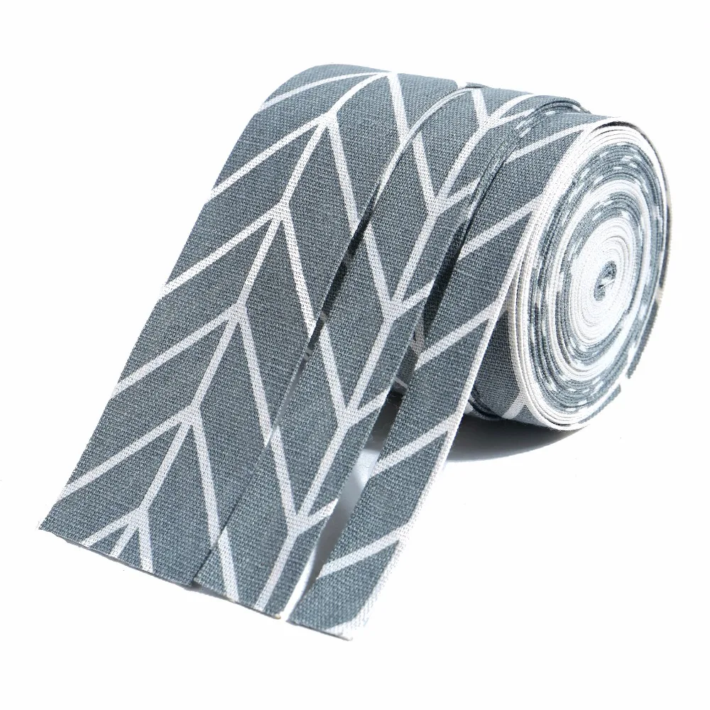Zerzeemooy Nuovo 7/8 Inch 1 Inch 2 Inch 7 Yard/Rolls Linea Grigia Stile Pieghevole In Tessuto Nastro Nastro Di Cotone Di Tela Cane Collari Di Pizzo