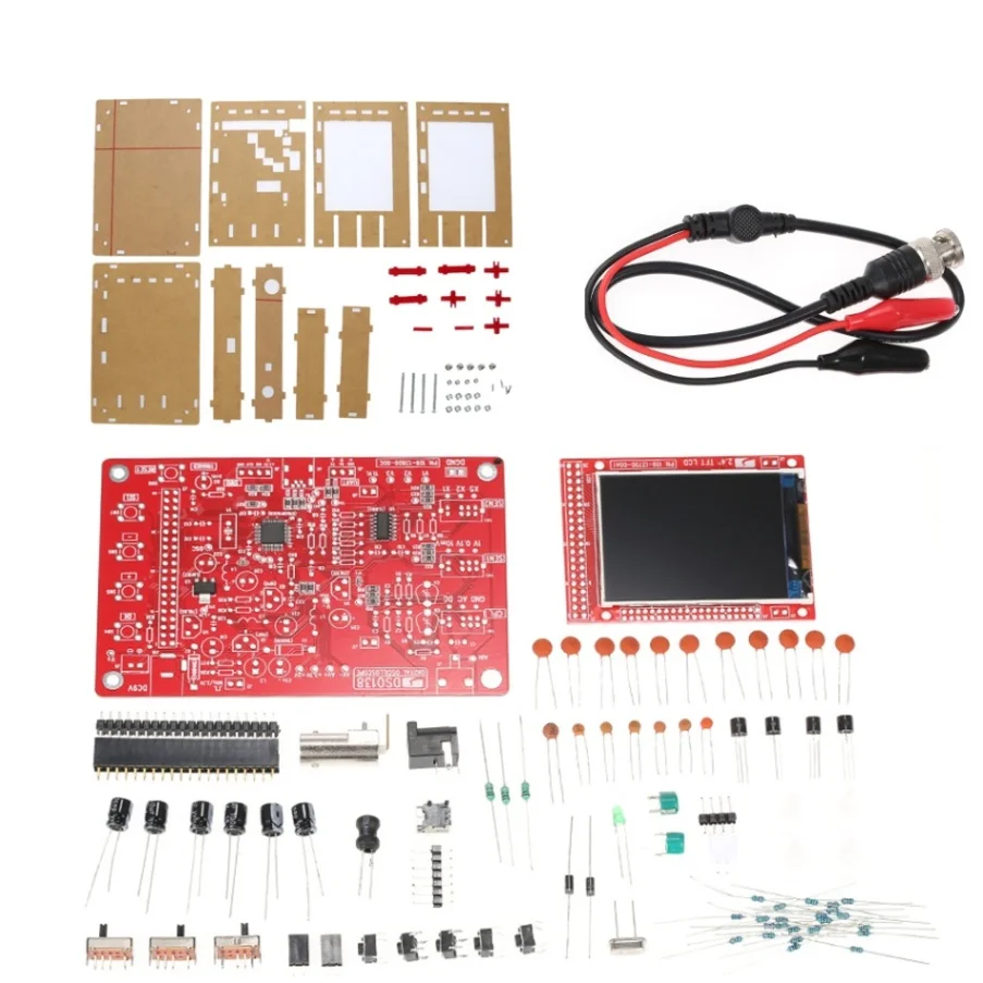 DSO138 2," TFT карманный цифровой осциллограф комплект diy части ручной+ акриловый DIY чехол оболочка для DSO138 - Цвет: As pictures