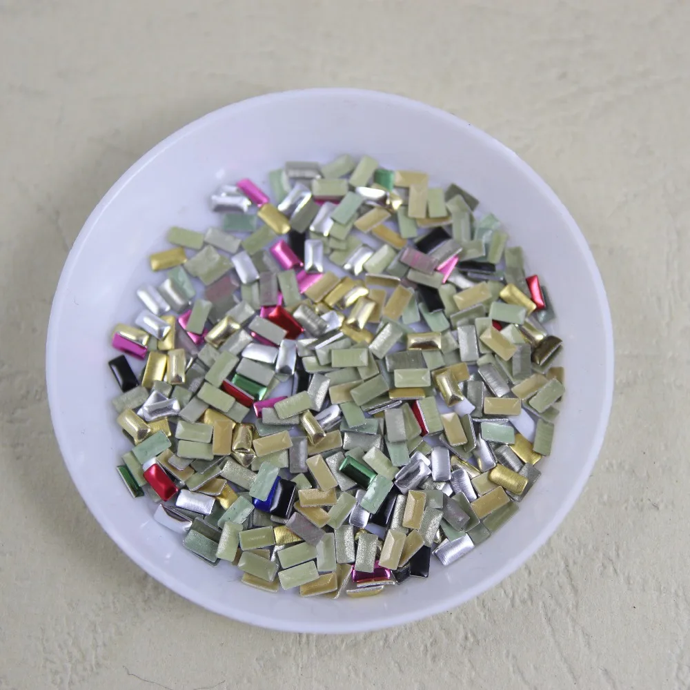 

1440pcs/lot 2mm*4mm rectangle iron-on hotfix aluminum metalic Rhinestones Hot drilling DIY clothes/garment accessories