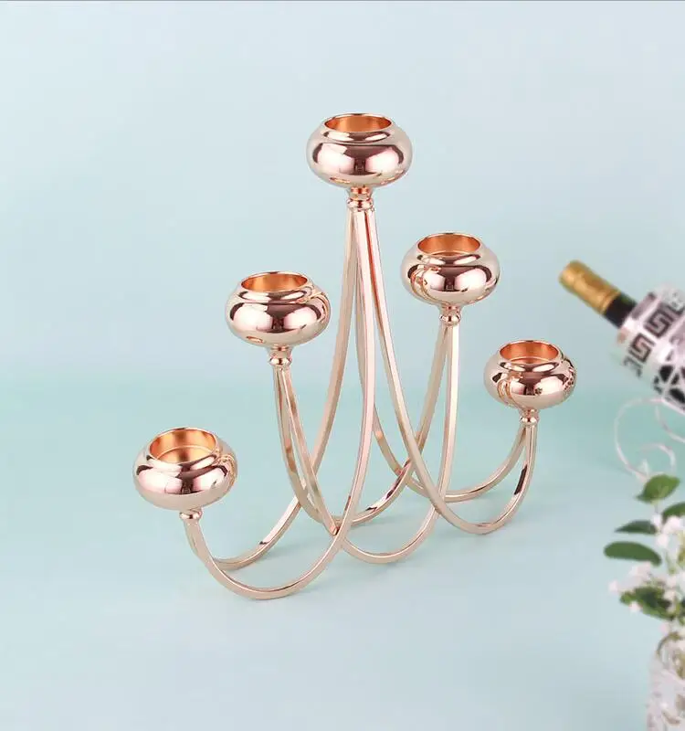 Europe Gold Color Candle Holder Wedding Decorations Candlesticks