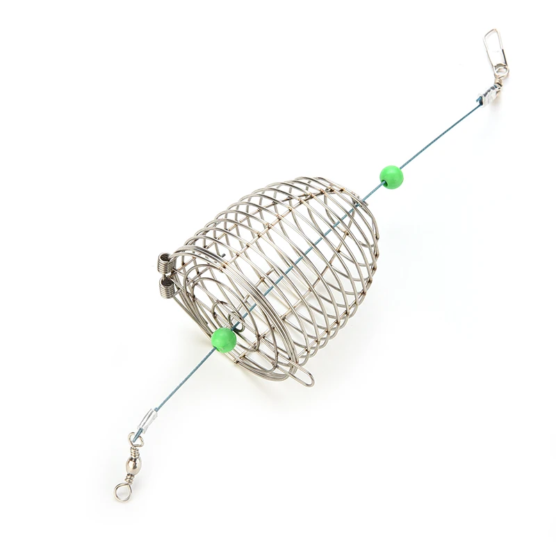 

1Pcs Stainless Steel Wire Fishing Lure Cage Small Bait Cage Fishing Trap Basket Feeder Holder Fish Bait Lure Fishing Accessories