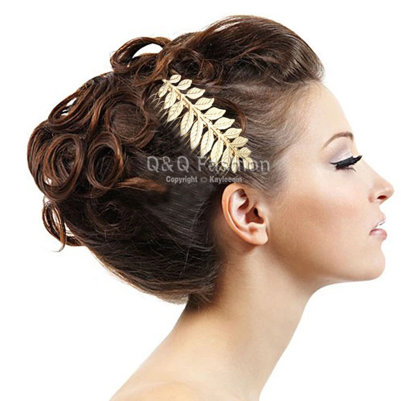 

Grecian Bridal Prom Laurel Leaf Gatsby Hair Pin Clip Dress Snap Barrette Comb Jewelry 2018 New