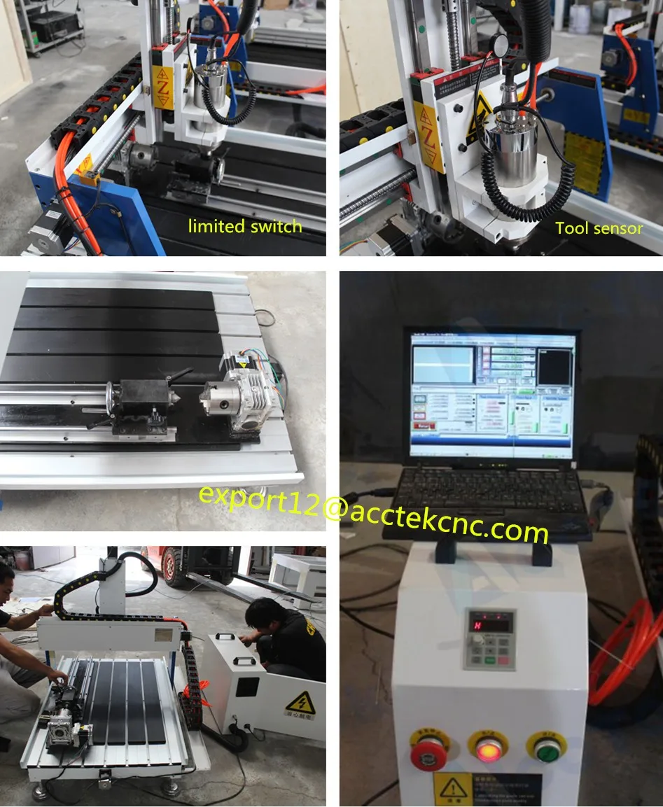 

Acctek Professional 4th Axis small mini cnc machine router cnc router lit with good working