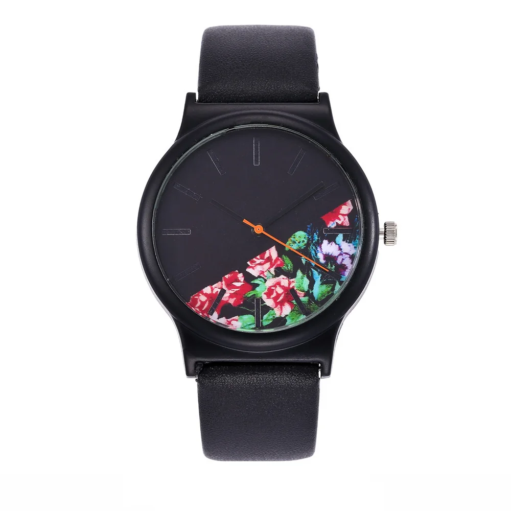 Часы с черным цветком женские Часы Дамские брендовые Роскошные знаменитые женские часы кварцевые наручные часы Relogio Feminino Montre Femme