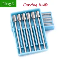 end mill 6pcs עץ גילוף toolsTungsten פלדת חריטת סכין End Mill נתב Bit עץ כרסום קאטר גילופי זית אמבר Kernel (1)