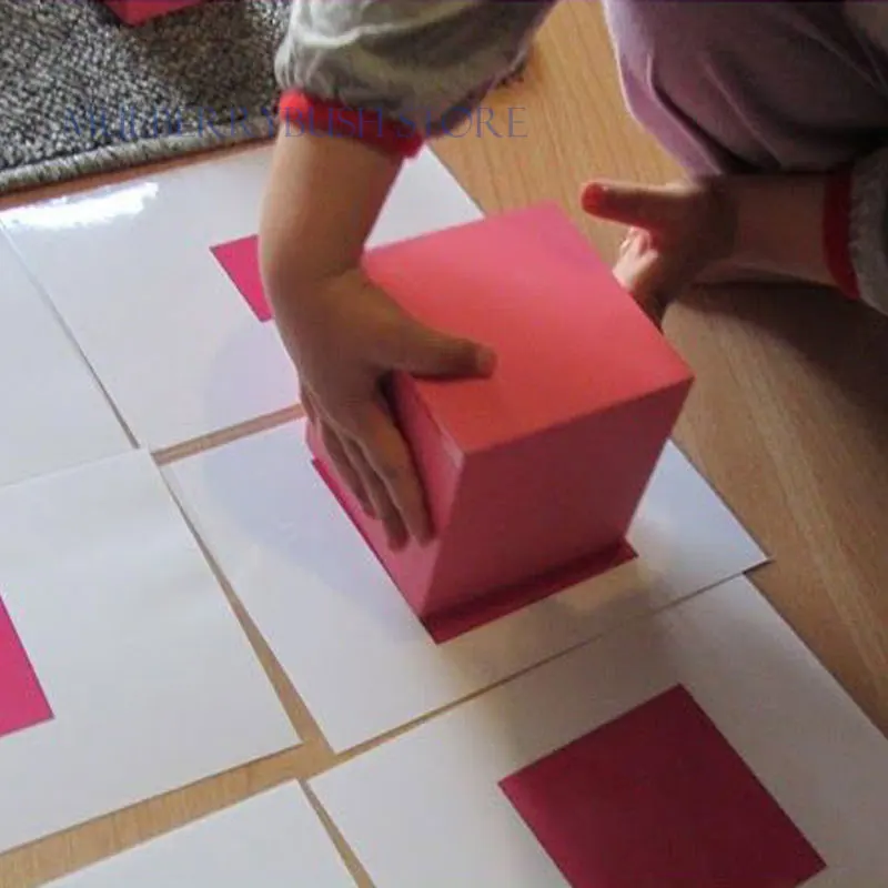 Montessori Paper Pink card and Pink tower Baby Toy Early Childhood Education Preschool Kids Educational Children Gift G2064Z Montessori Paper Pink card and Pink tower Baby Toy Early Childhood Education Preschool Kids Educational Children Gift G2064Z