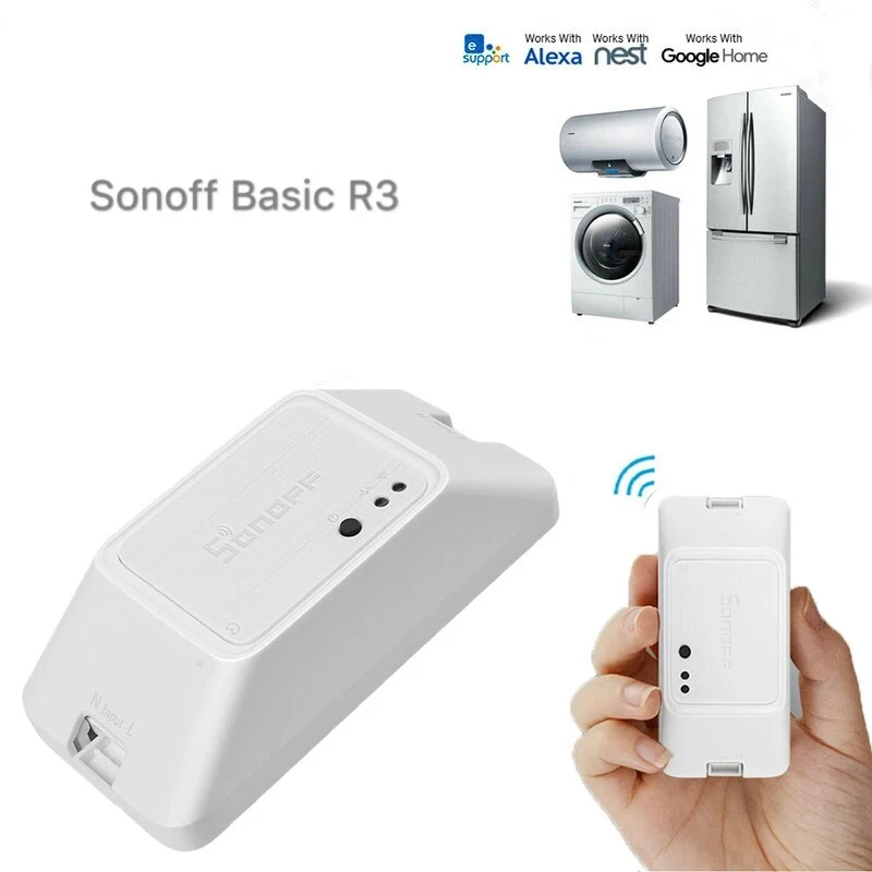 Interruptor de Ligar Temporizador de Luz Funciona com Alexa Sonoff Básico Inteligente Desligar Wi-fi Suporte App Lan Voz Controle Remoto Modo Faça Você Mesmo Google Casa r3 –