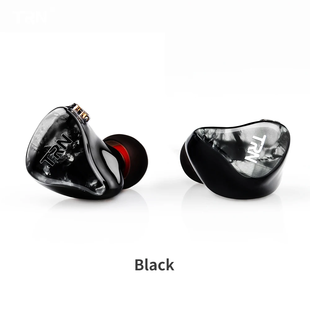 TRN IM2 1BA+ 1DD гибридные наушники в ухо, спортивные наушники для бега, DJ Hi-Fi гарнитура, Заказные наушники, съемный 2-контактный кабель - Цвет: Black no mic