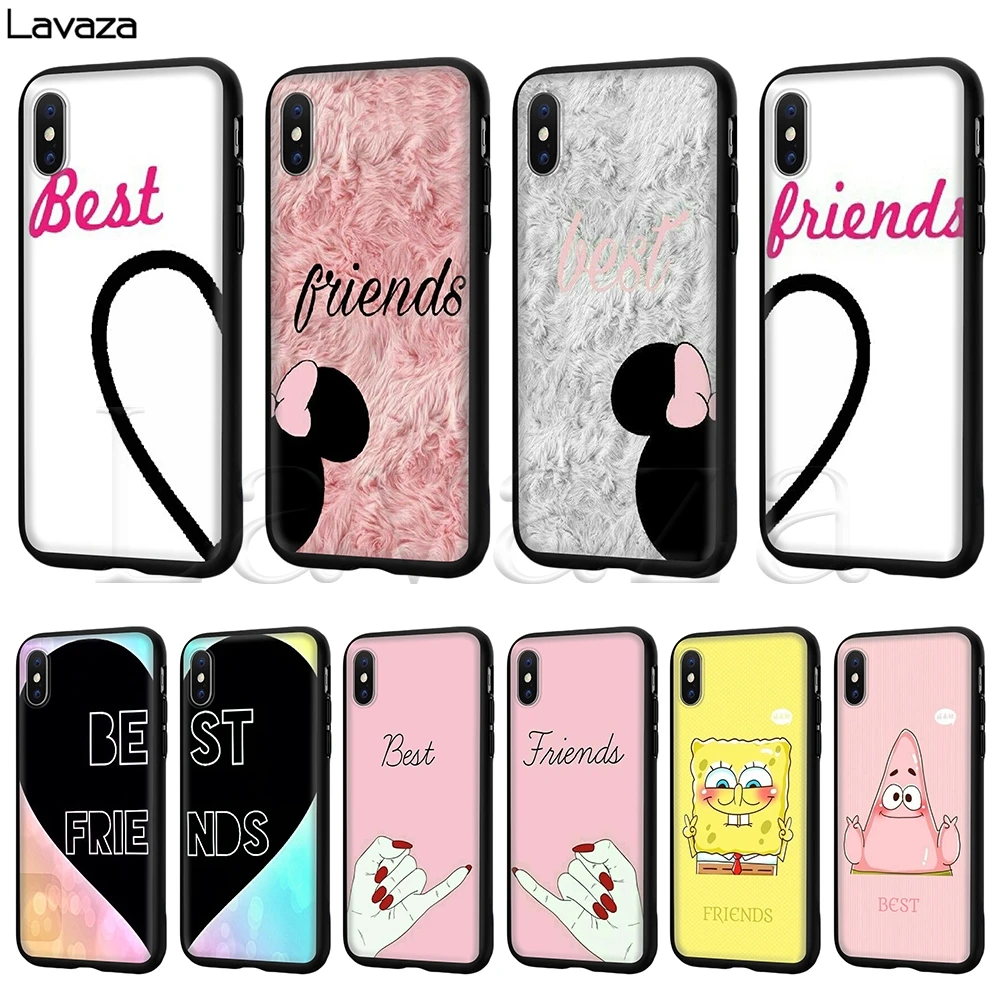 Силиконовый мягкий чехол Lavaza Best Friends для iPhone 12 Mini 11 Pro XS Max XR X 8 7 6 6S Plus 5 5S SE|Бамперы| |