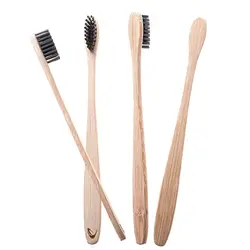4 шт./компл. Bamboo Зубная щётка с углем натуральные щетинки зубные уход для домашнего Семья путешествия 2018 Новый HB88