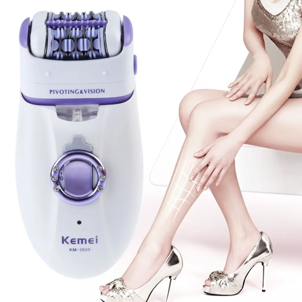 

Kemei 2-in-1 Rechargeable Safety Razor Hair Remover For Women Electric Hair Trimmer Depilatory Shaver For Armpit Bikini Leg