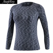 Быстросохнущая Спортивная футболка с длинными рукавами для фитнеса женские эластичные топы спортивные футболки для бега одежда для йоги