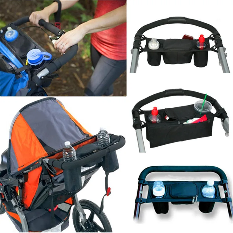 baby stroller accessories bag Newbealer Universal Baby Pram Organiser Safe Console Tray Style Pushchair Stroller Storage Cup Bottle Holder Buggy Jogger baby stroller accessories and parts	