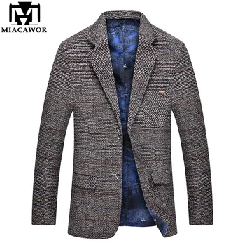 

MIACAWOR New 2019 Casual Men Suit Blazer Solid Color Terno Masculino Spring Autumn Men Blazer Slim Fit Suit Jacket J600