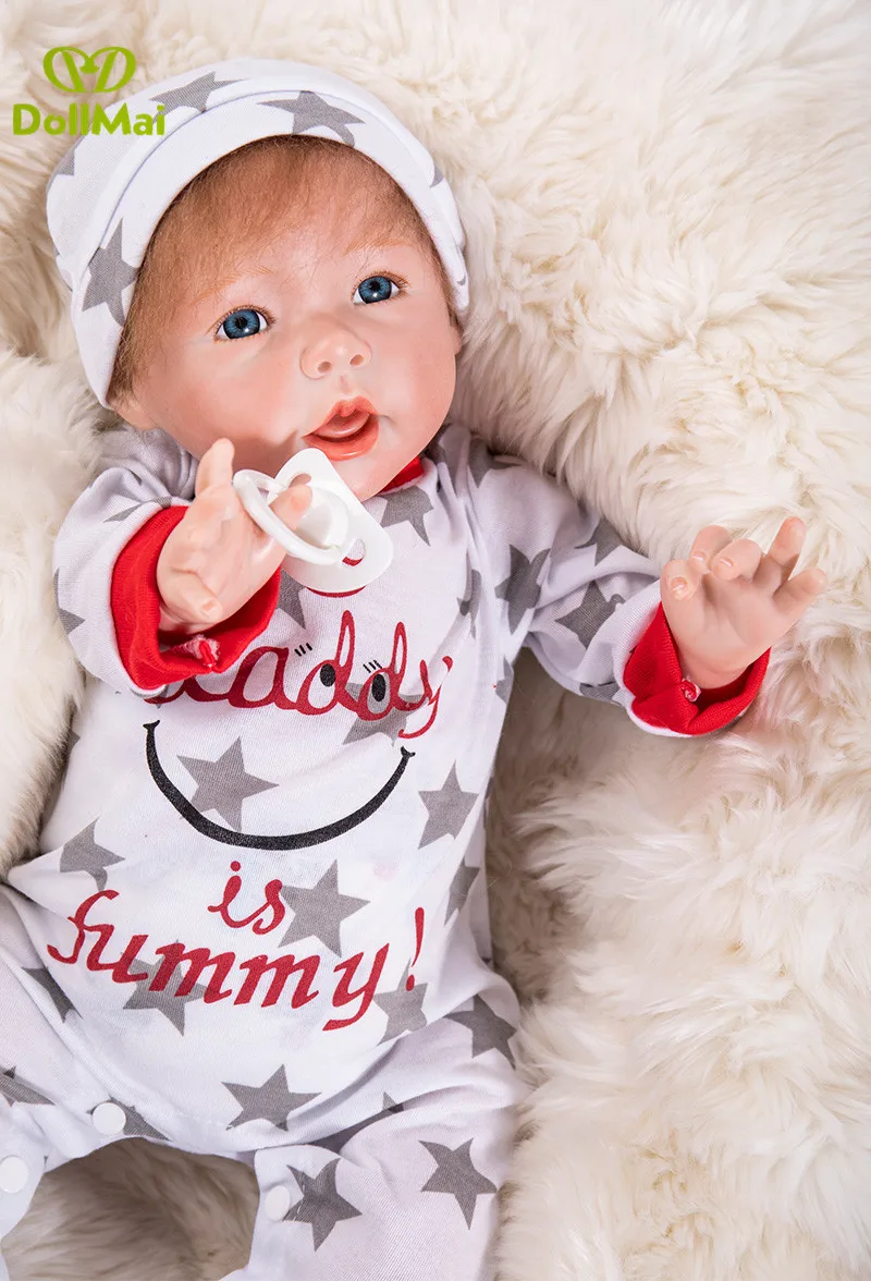 

50cm Silicone Reborn Baby Dolls Baby Alive Realistic Boneca Bebe Lifelike Real baby doll modeling Reborn Birthday Christmas