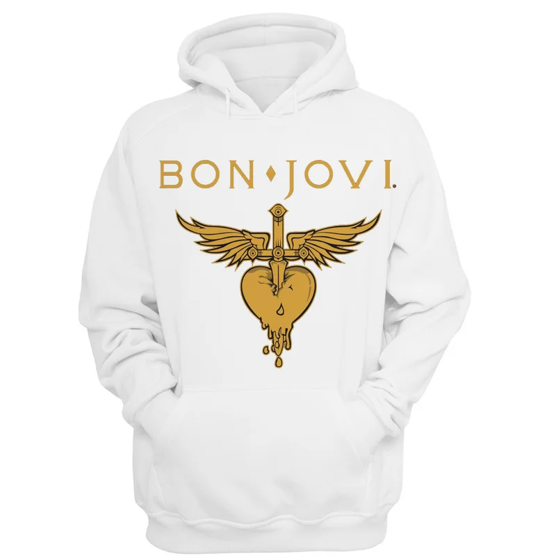 

Bon Jovi LOGO HEART GOLD hoodies femme hoody unisex custom hoodie hoodie katoen winter casual sweatshirt V2119