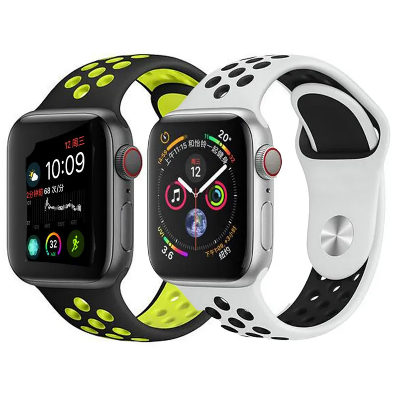 

NK6 Sport Silicone Watchband Breathable hole Replacement Strap for Apple watch series 1 2 3 4 Strap 40/44MM 38/42MM Bracelet