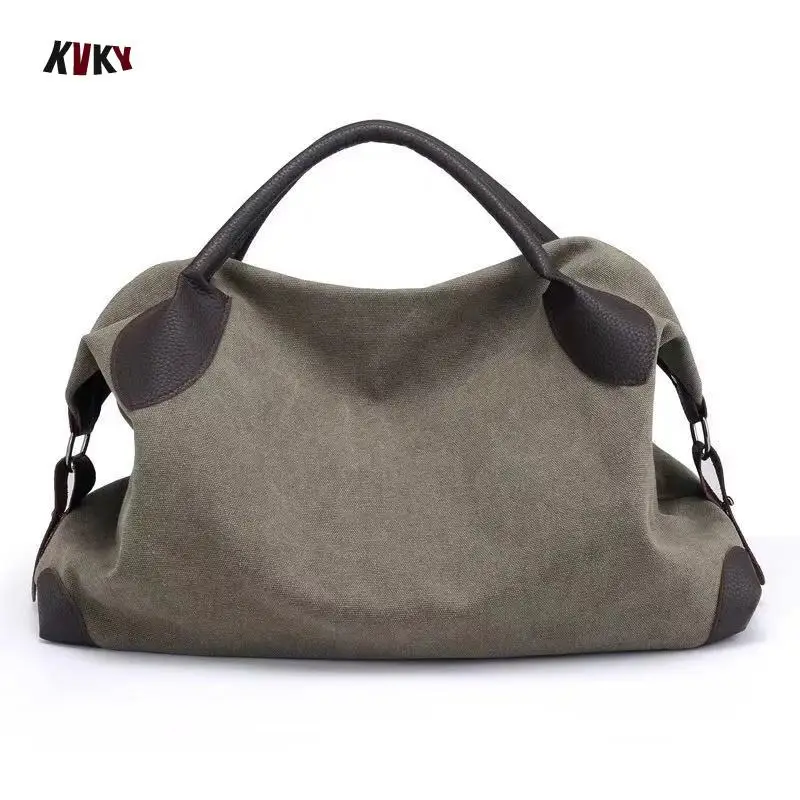 

Large capacity Pocket Casual Tote Women's Handbag Shoulder Handbags Canvas Leather Capacity Bags For Women 2019 beach bag sac